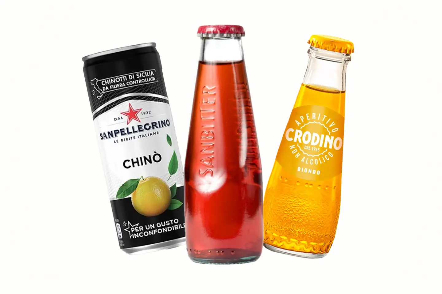 hi-Dry_EM-Drinks-alkoholfrei-deutschland Drei kleine Getränkeflaschen in den Farben Schwarz, Rot, Gold